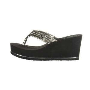 GUESS Sarraly Eva Logo Wedge Sandal in Disco Rhinestone Size US 11 New w/o Tag